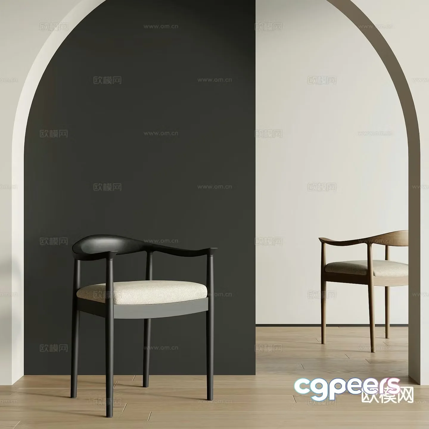 Medieval style chair dining chair 3d model