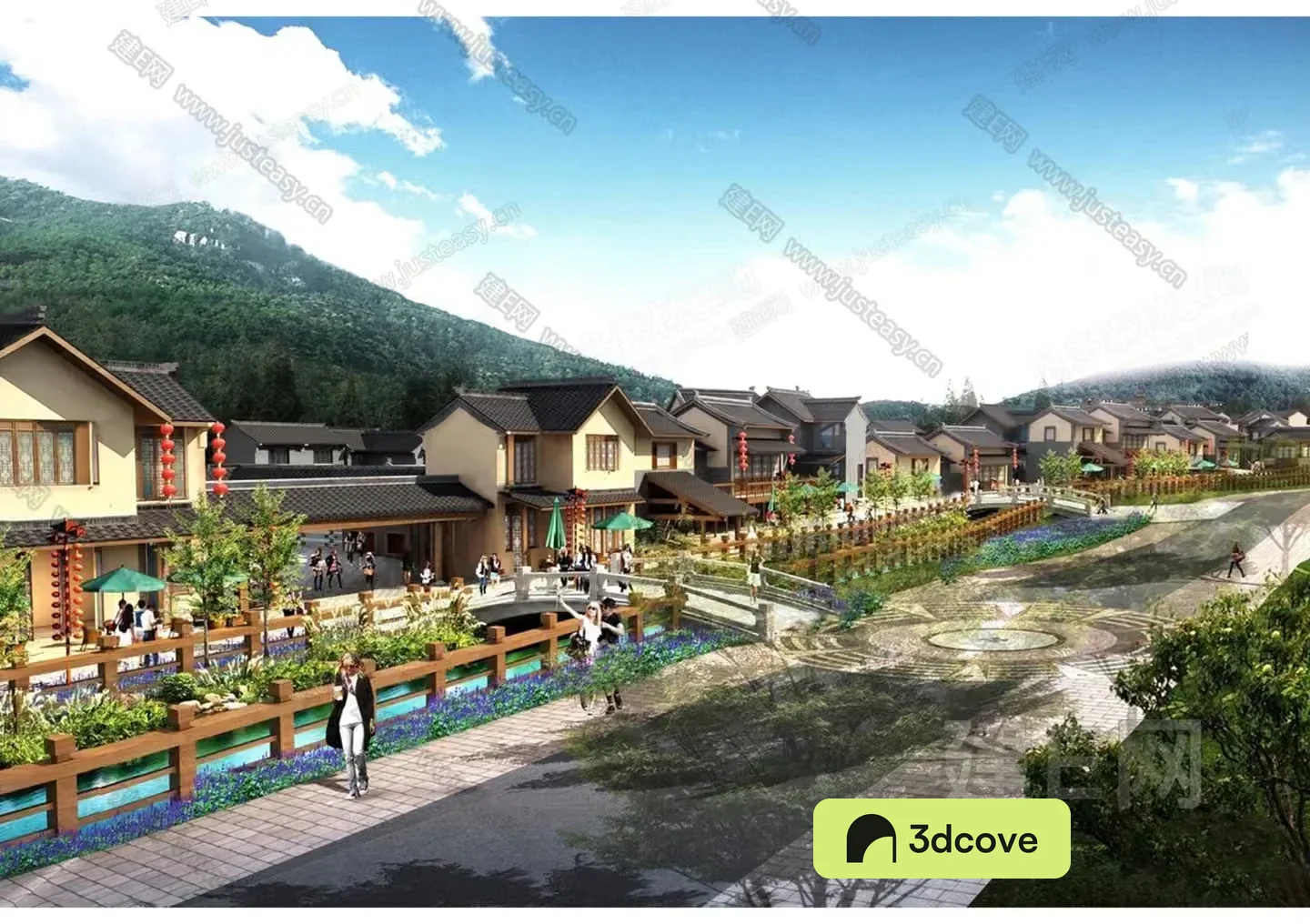 The Single Main Subject Is A Neighborhood With A Variety Of Houses