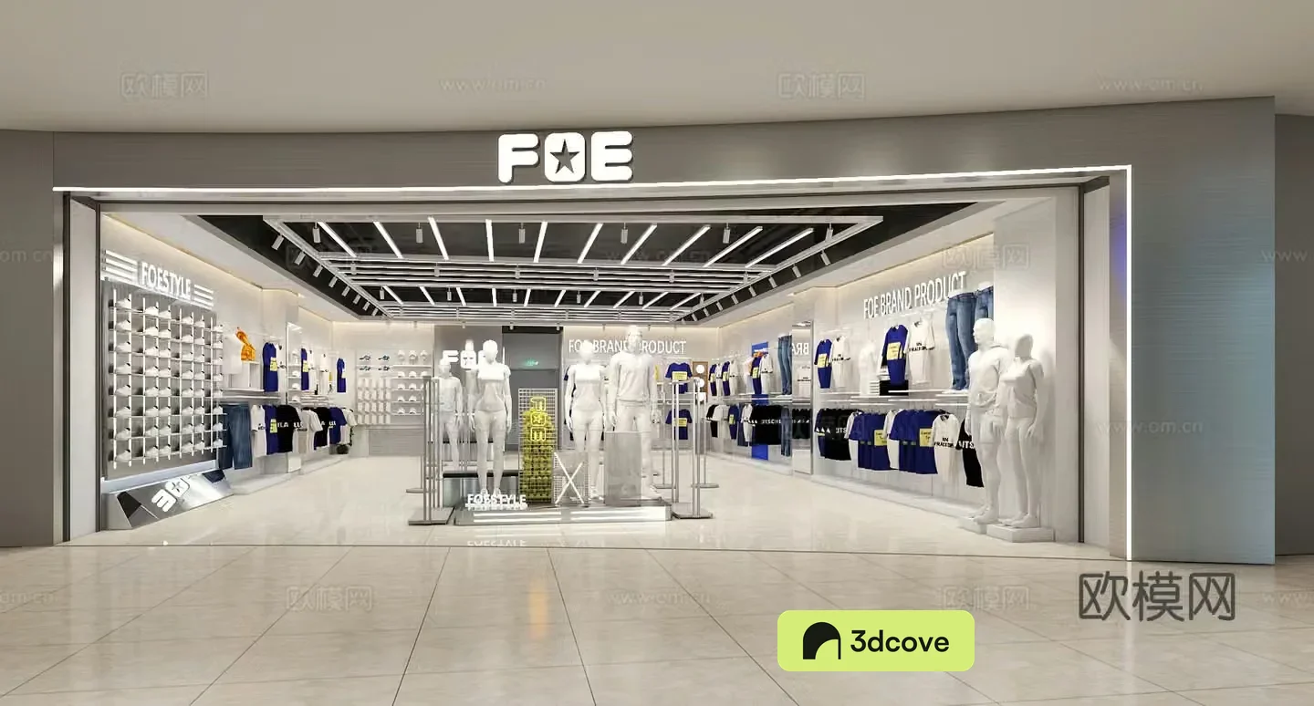 Modern clothing store trendy clothing store