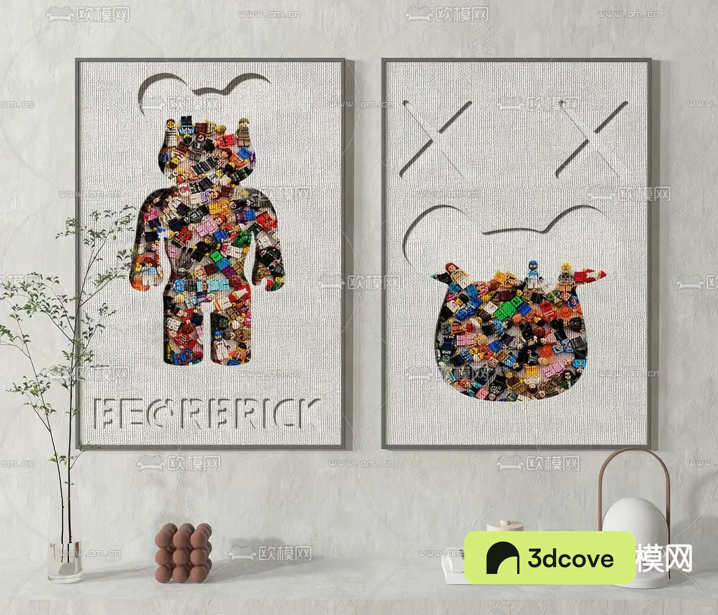 KAWS trendy decorative painting three-dimensional painting