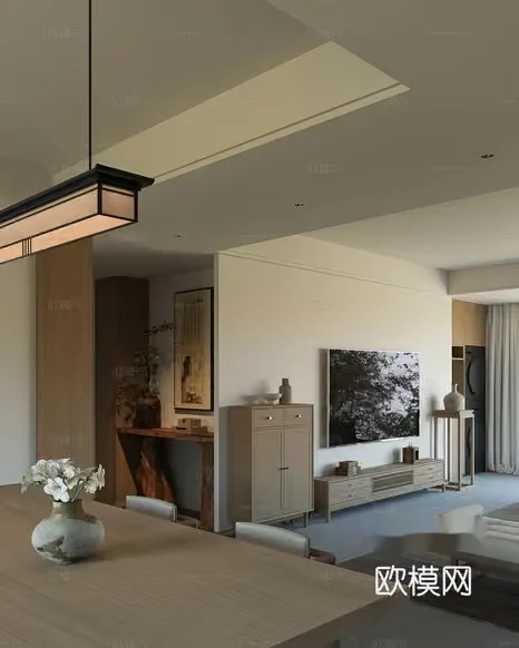 Modern Living Room 3D Model – 8717 – CORONA Render
