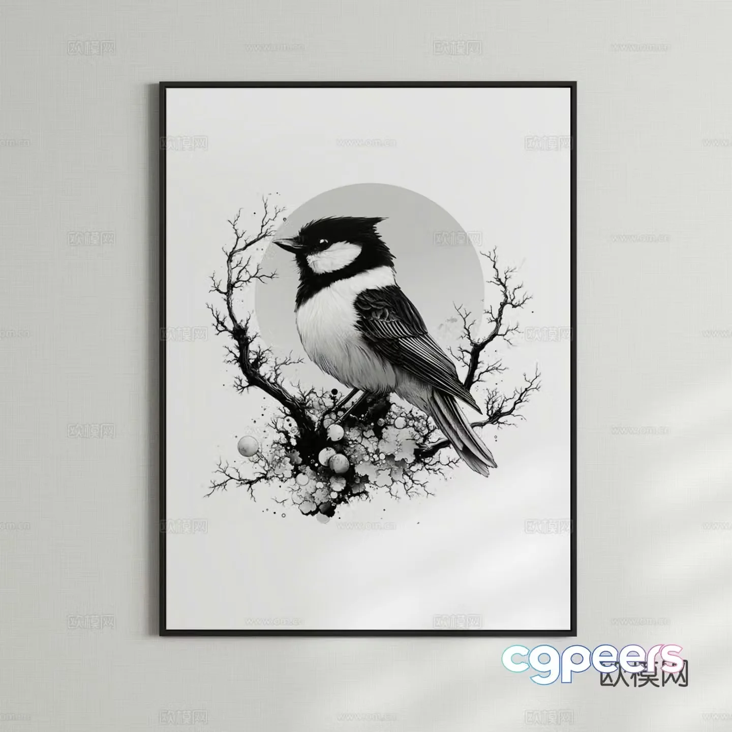 Modern creative hanging painting art painting decorative painting 3D model