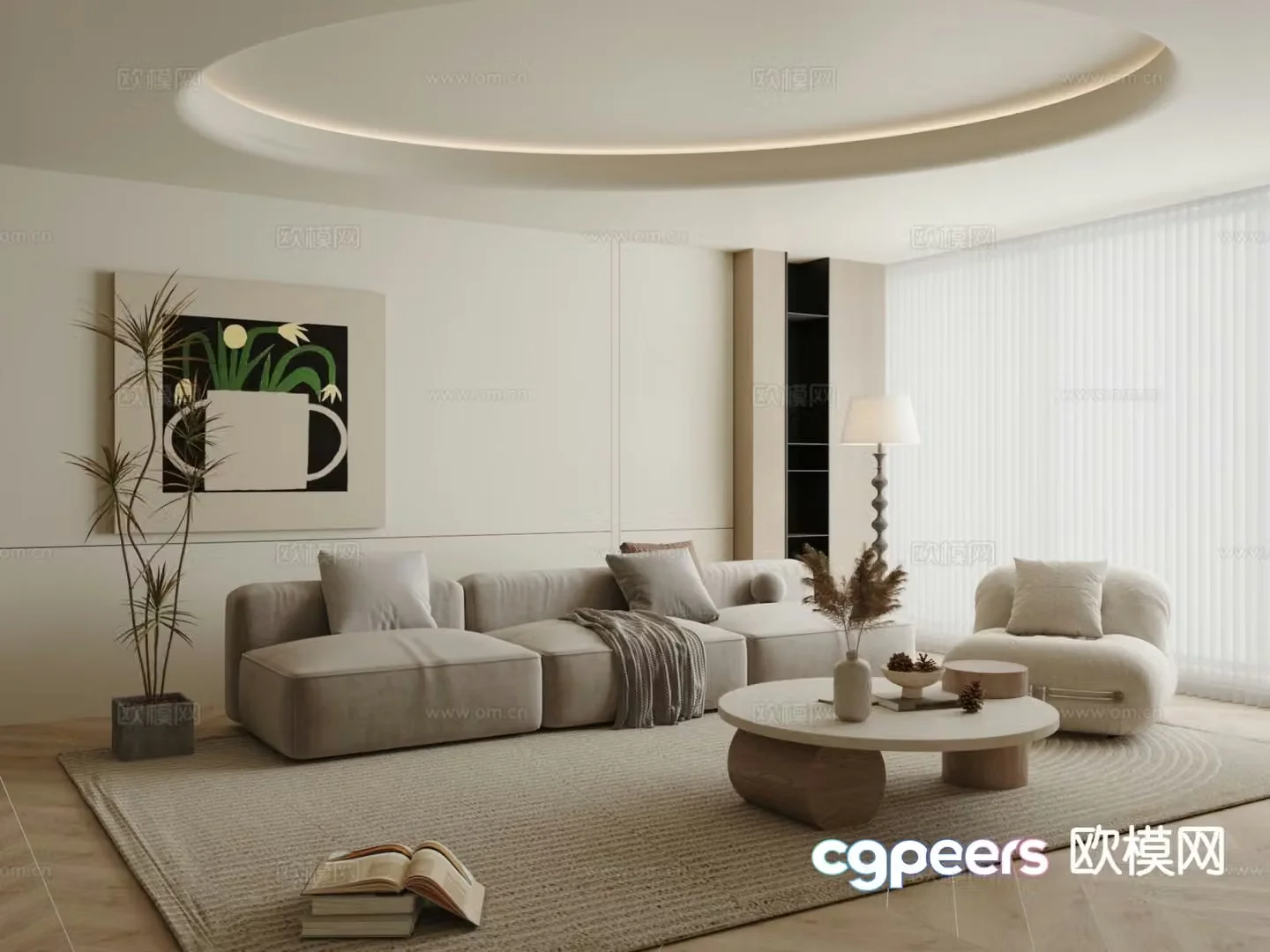 Wabi Sabi modular sofa 3d model