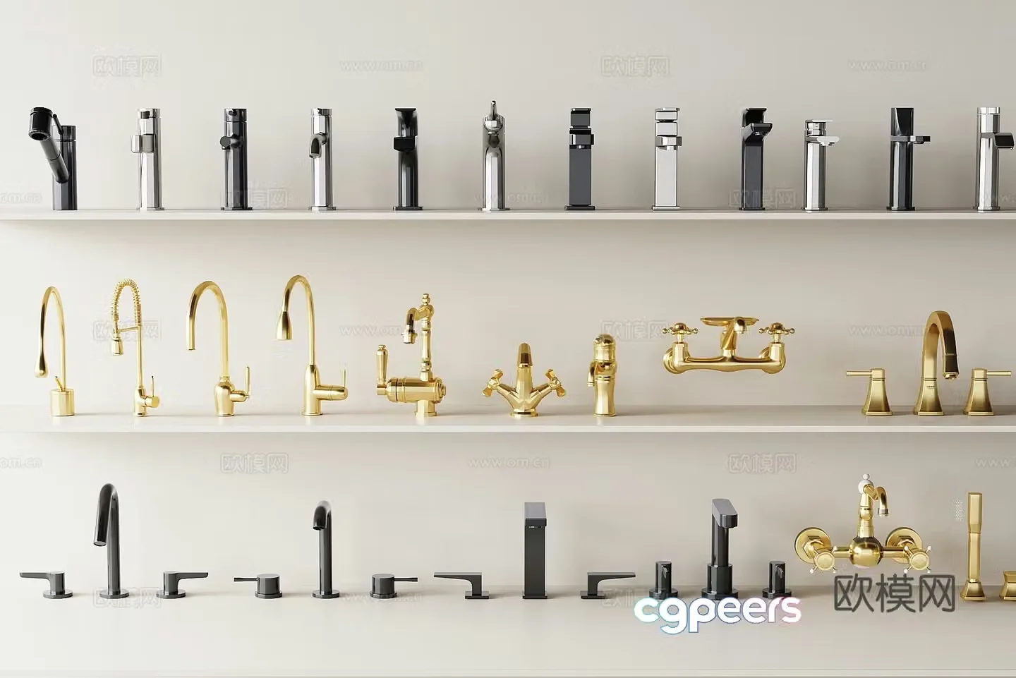 Stainless steel faucet 3d model