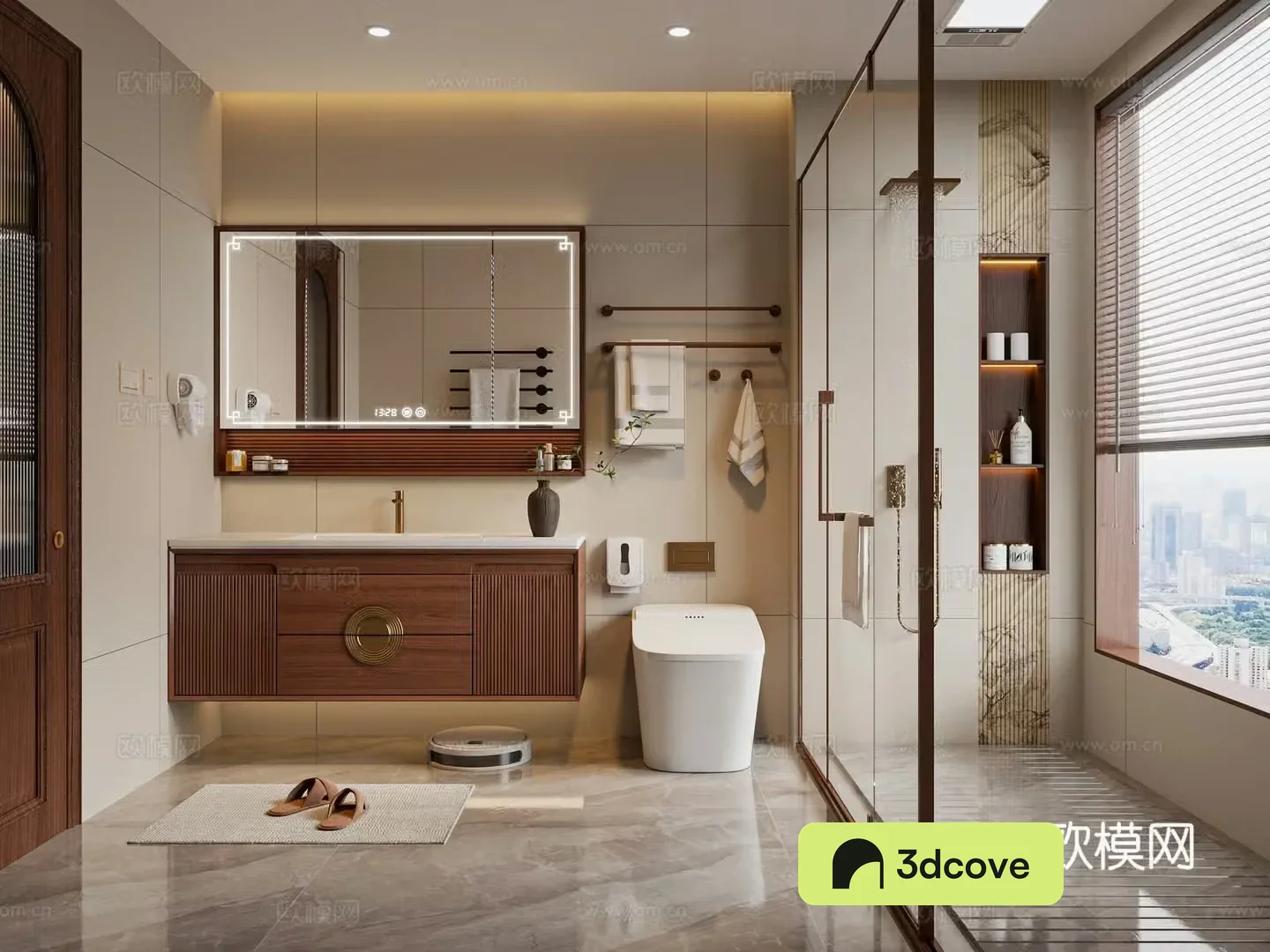 Modern new Chinese style bathroom shower toilet bathroom supplies bathroom cabinet
