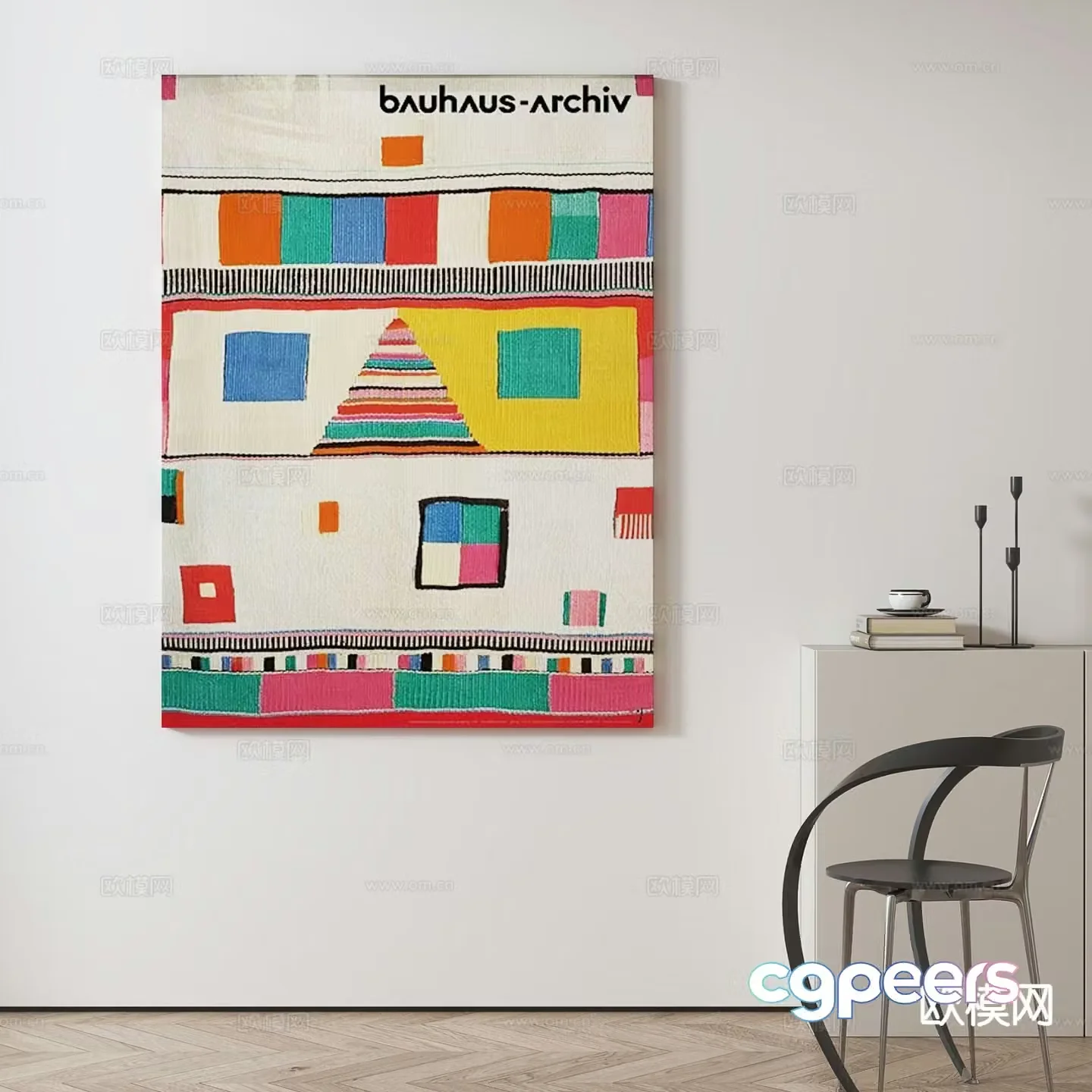 Abstract painting decorative painting hanging painting 3d model