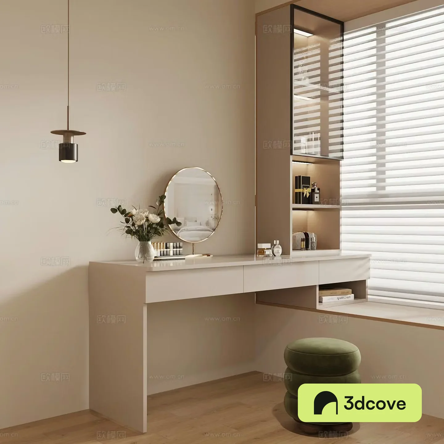 Modern bay window dressing table