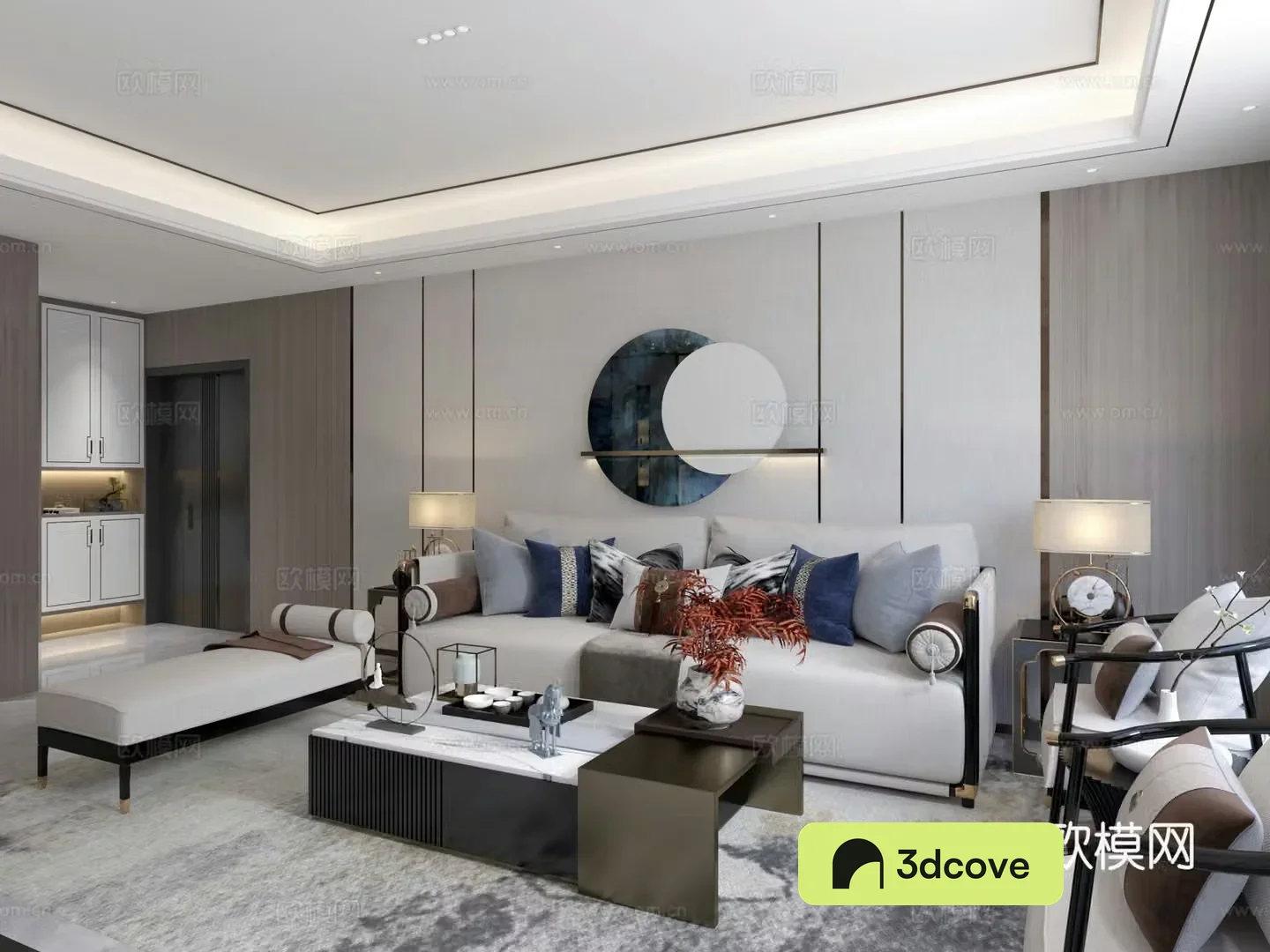 New Chinese style living and dining room