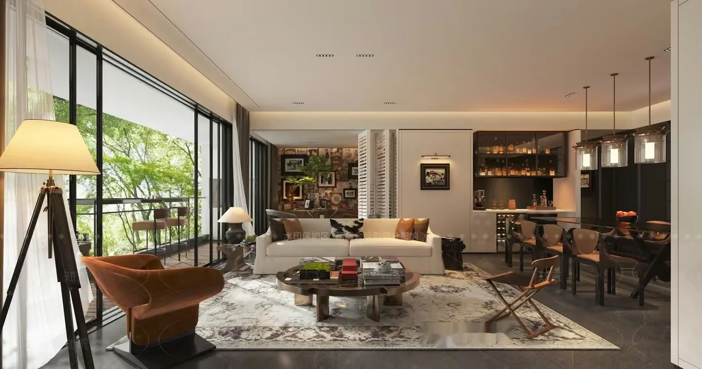 Modern Living Room 3D Model – 3246 – VRAY Render