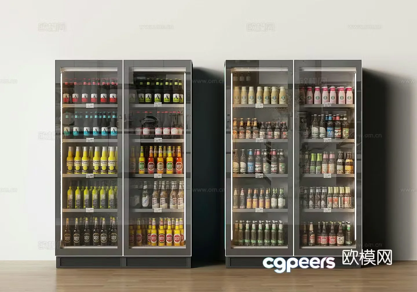 Modern freezer refrigerator 3d model
