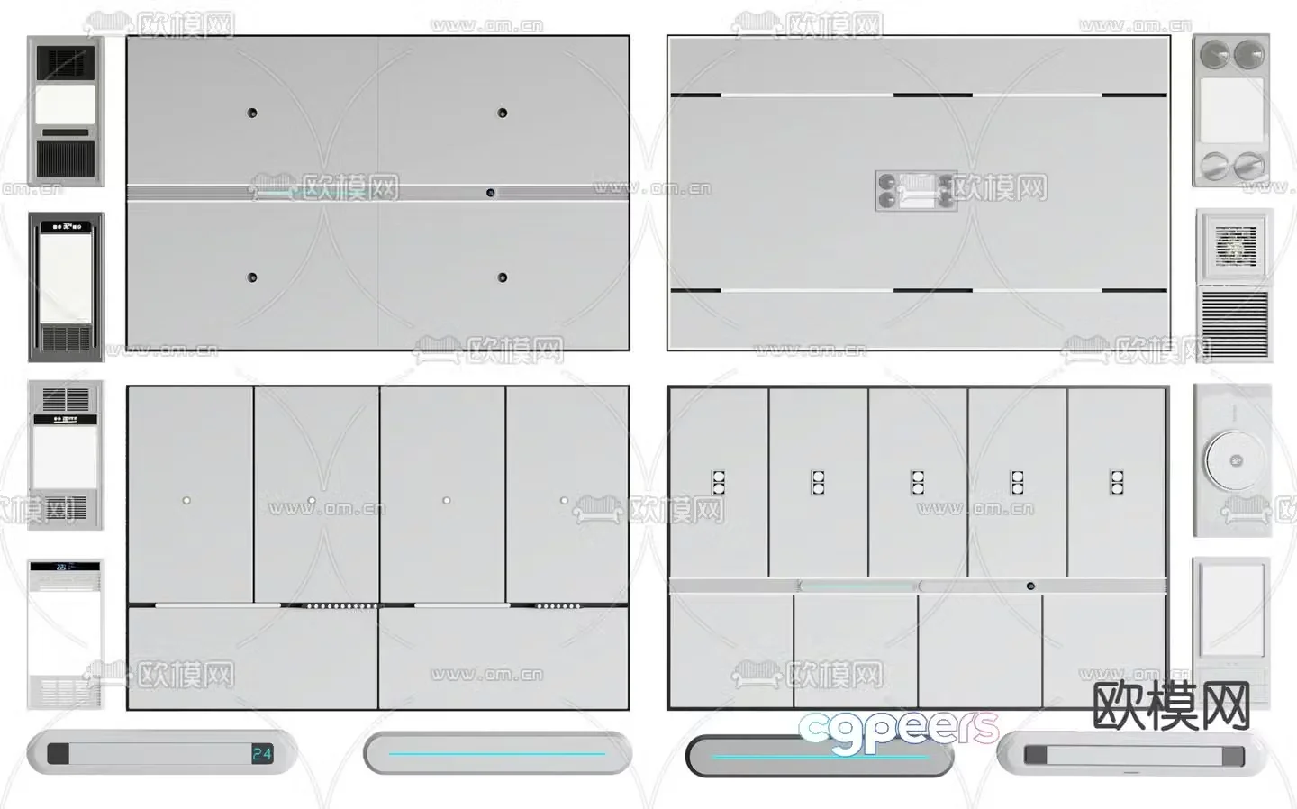 Ceiling honeycomb panel aluminum gusset plate 3D model