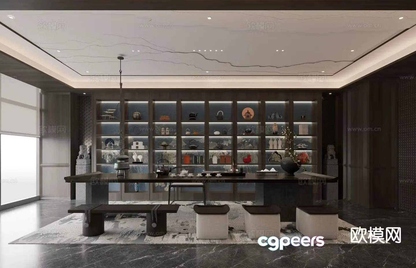 New Chinese tea room 3d model