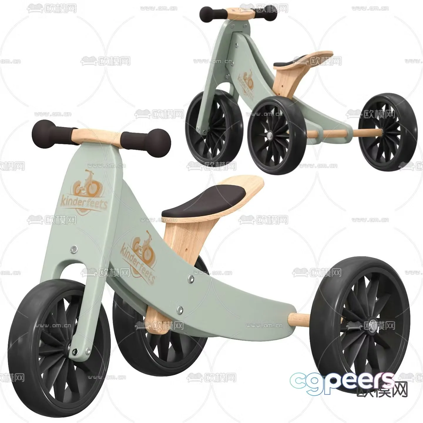 Children’s toy car bicycle 3d model