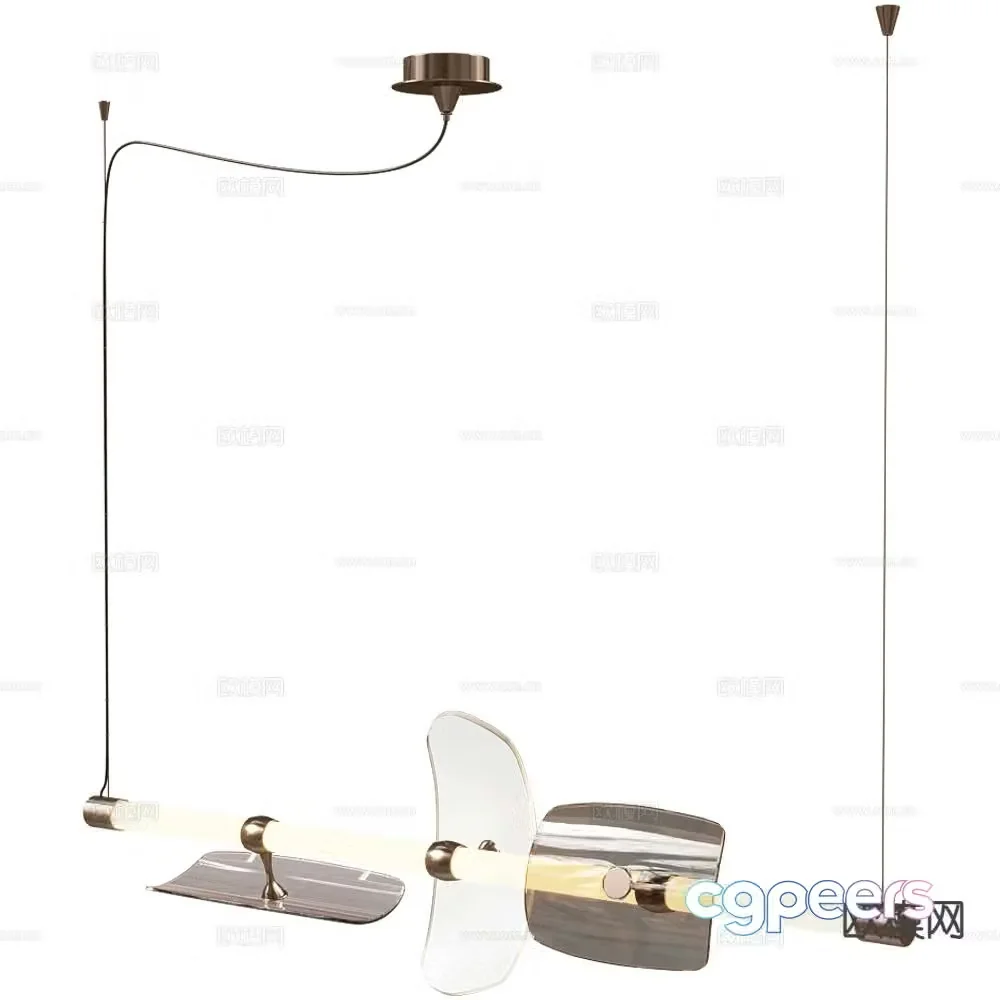 Italamp long chandelier 3d model
