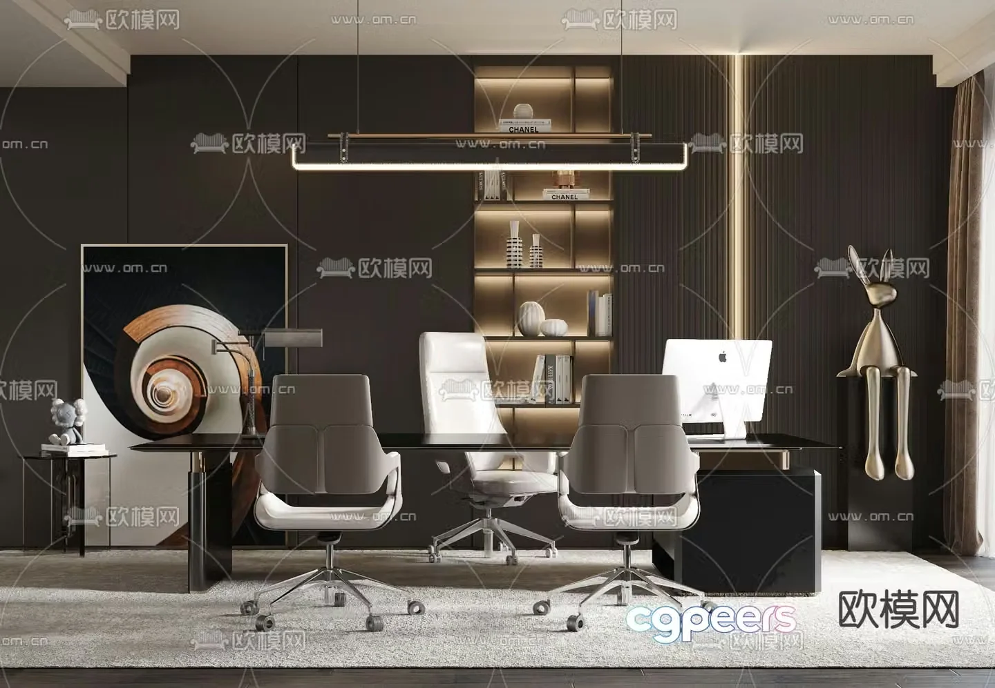 Executive desk desk 3d model