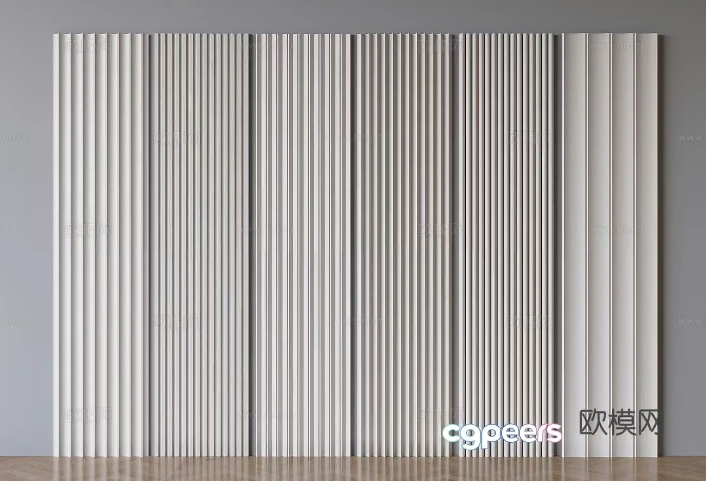 Modern wainscot Great Wall board corrugated board wall decorative board 3D model