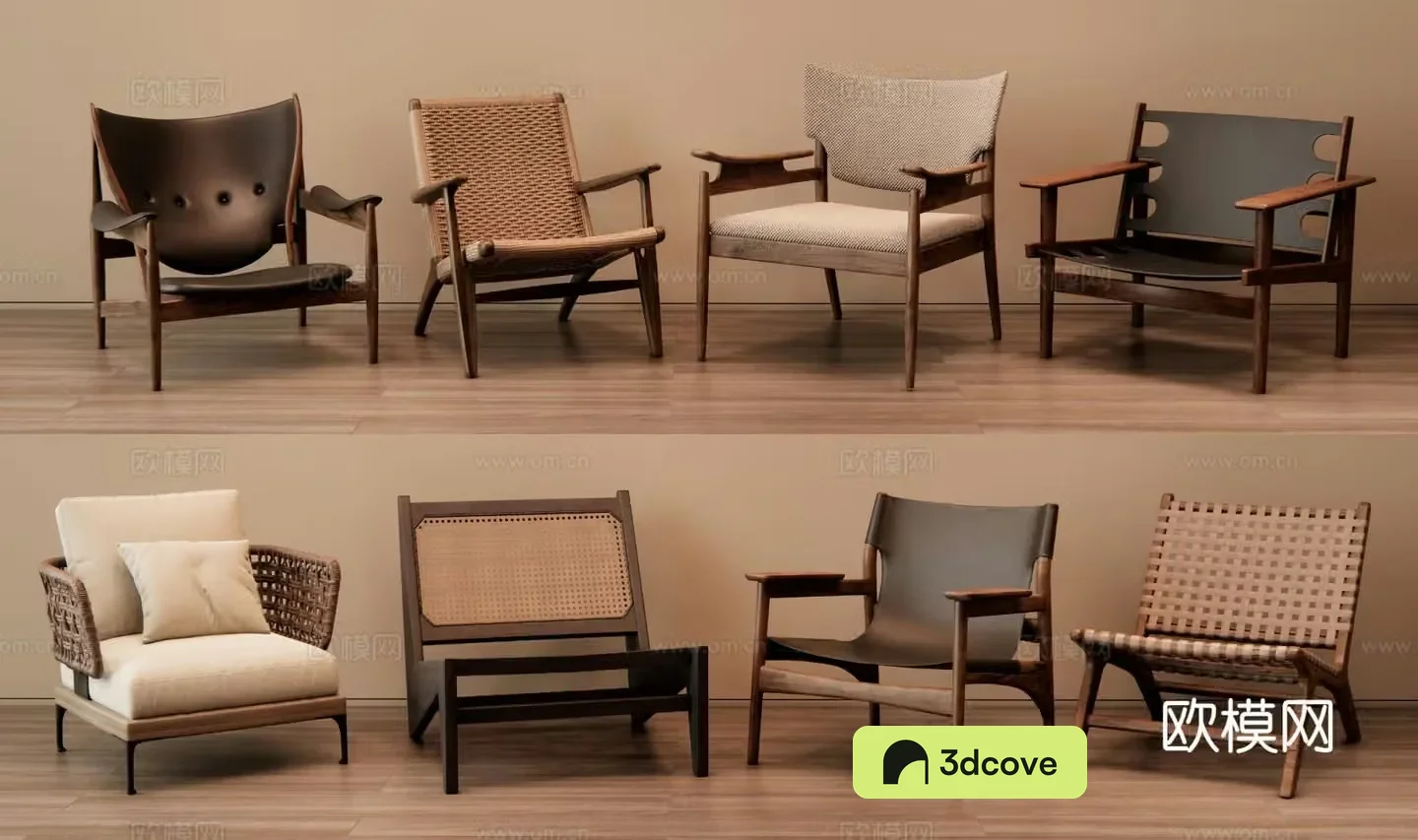 Wabi-sabi style leisure chair armchair rattan chair recliner