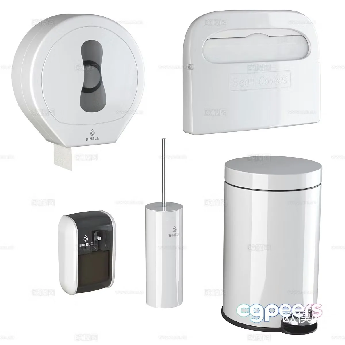 Trash can wall-mounted brush 3d model
