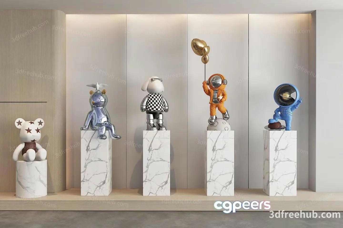 Modern Art Display 3D Model – 20151 – VRAY Render