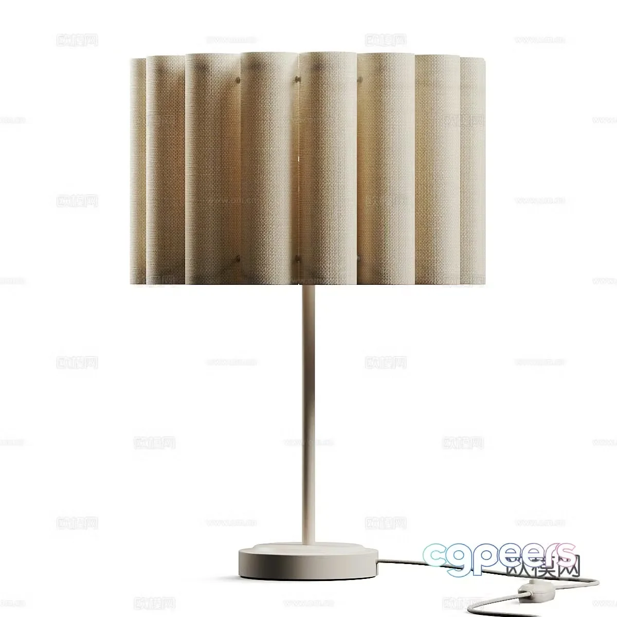 Modern Wasabi Fabric Table Lamp 3D Model