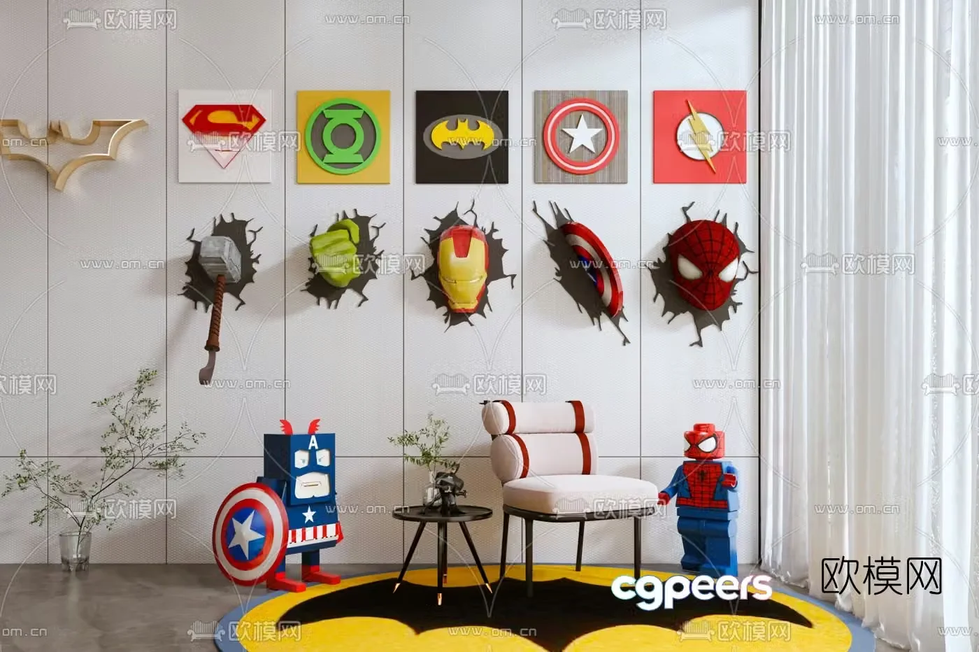 Modern children’s toy pendant wall decoration 3d model