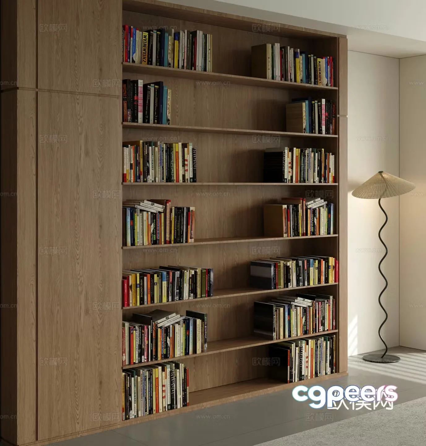 3D model of medieval style bookcase