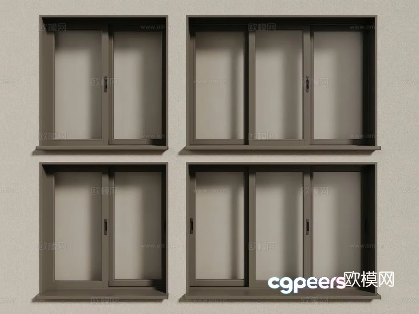 Modern windows aluminum alloy windows casement windows floor-to-ceiling windows 3d model