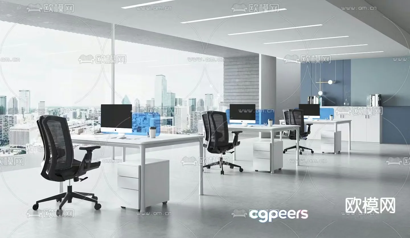 Card space desk workstation 3D model