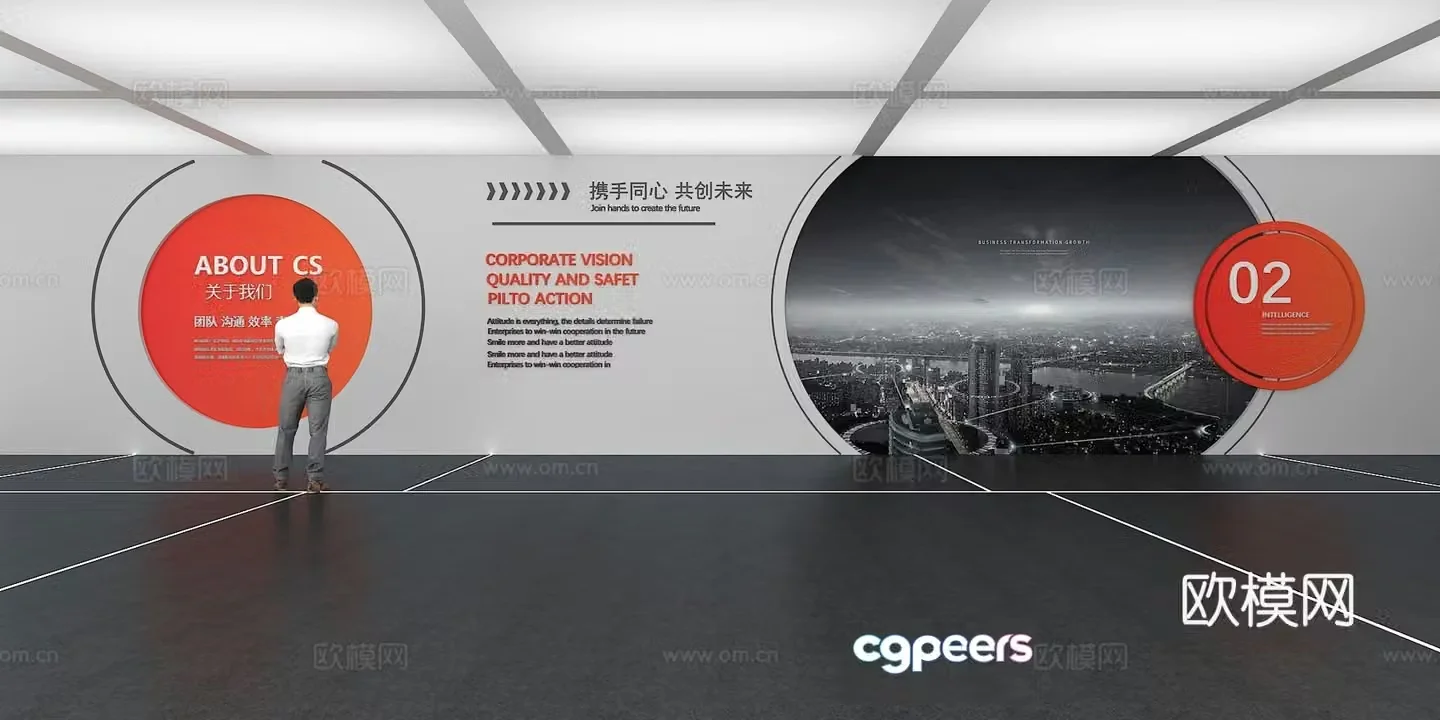 Cultural wall Corporate culture wall Display wall Theme wall Exhibition hall Campus culture Corridor 3D model