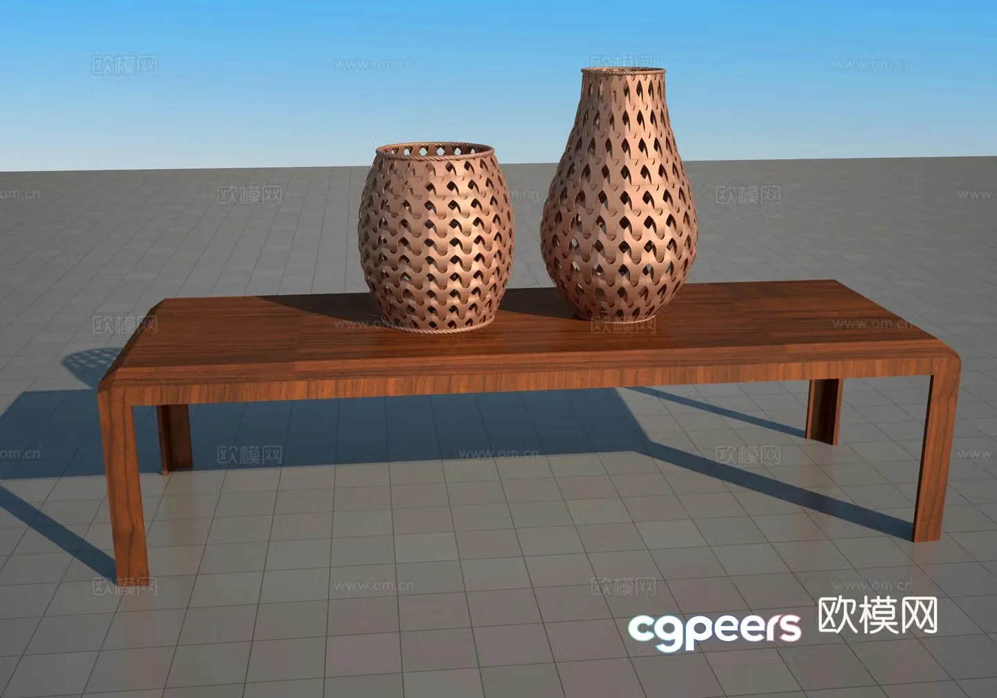 Decorative hollow woven vase 3d model