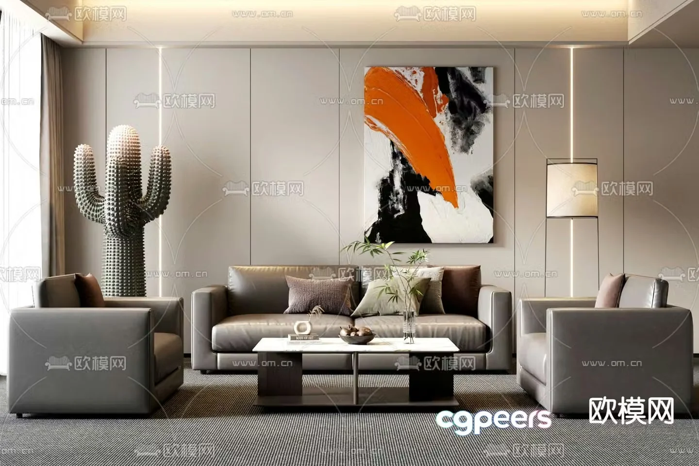 Office sofa modular sofa 3d model
