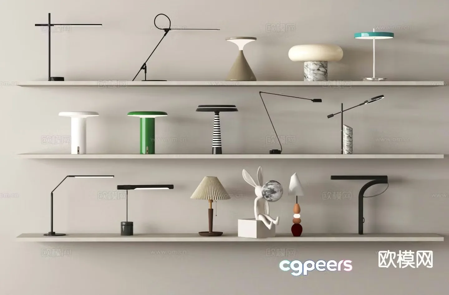 Modern desk lamp reading lamp mushroom desk lamp bedside lamp 3d model