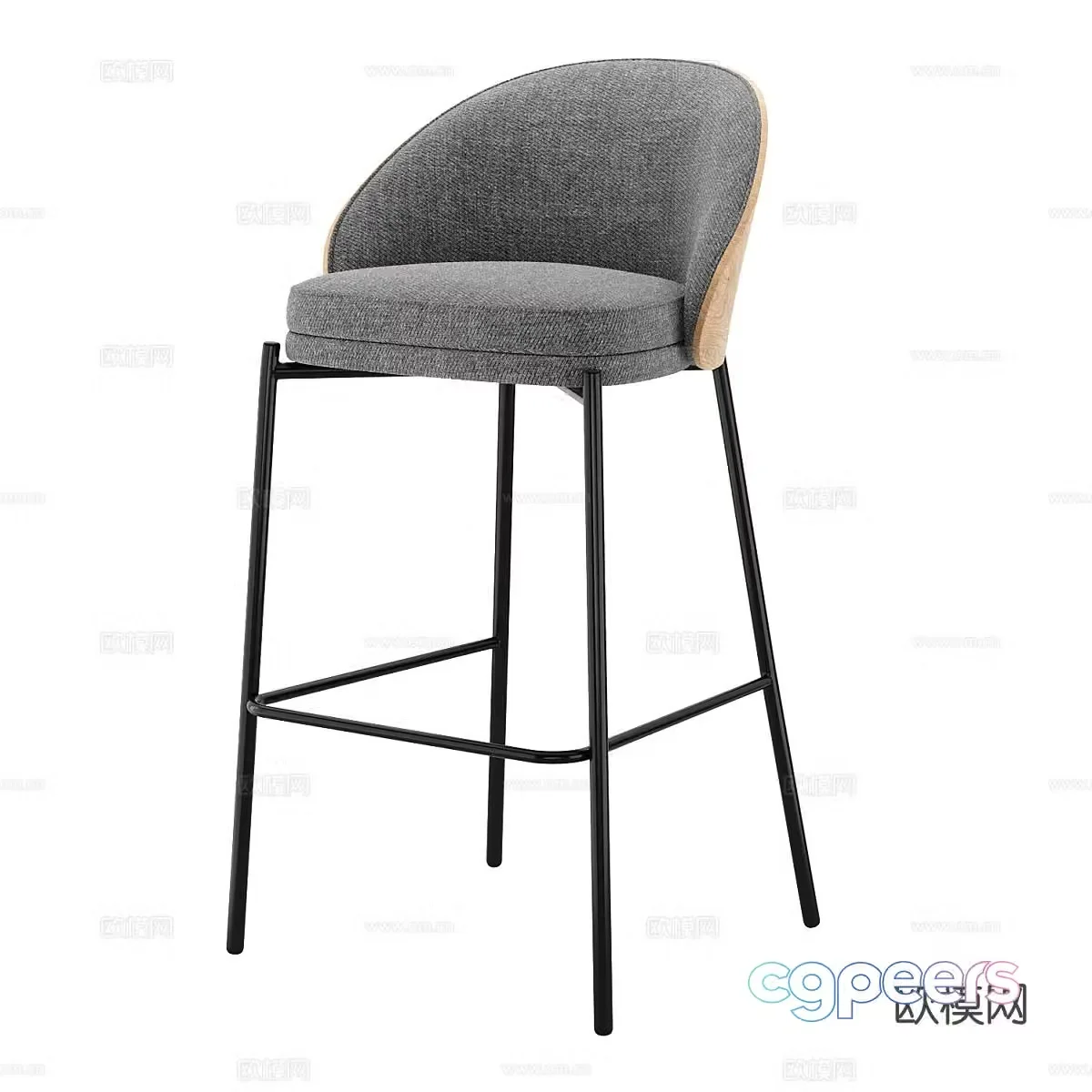 Nordic bar stool bar stool high stool 3d model