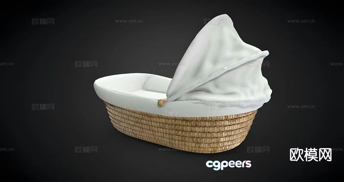 crib baby basket baby cradle 3d model