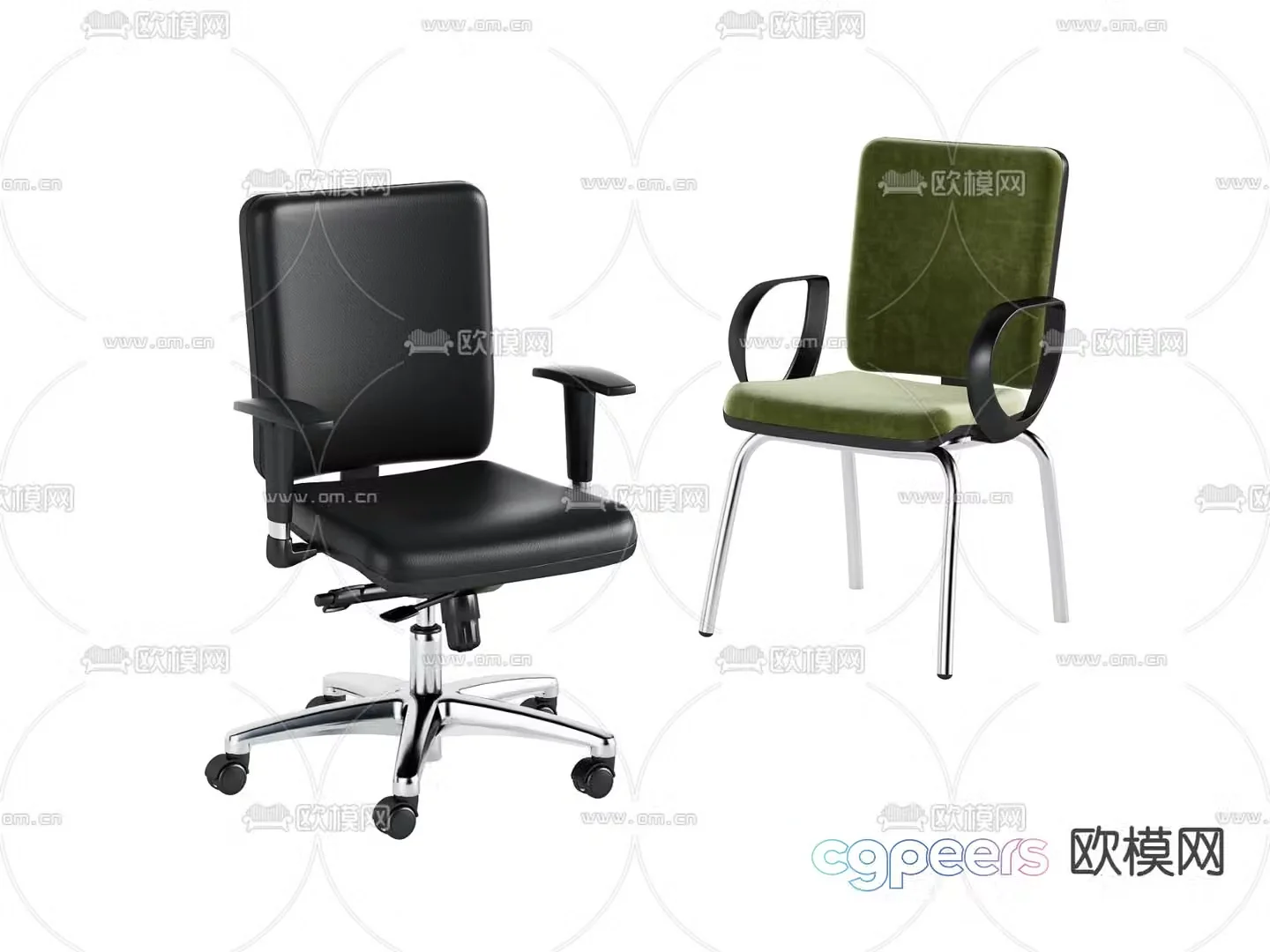 Modern office chair seat 3d model