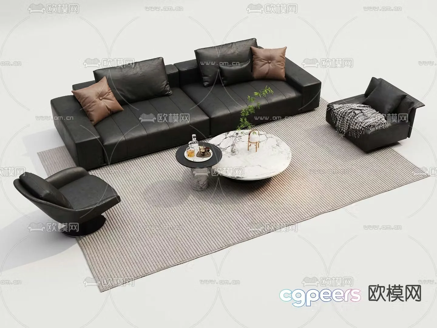 Italian sectional sofa 3d model