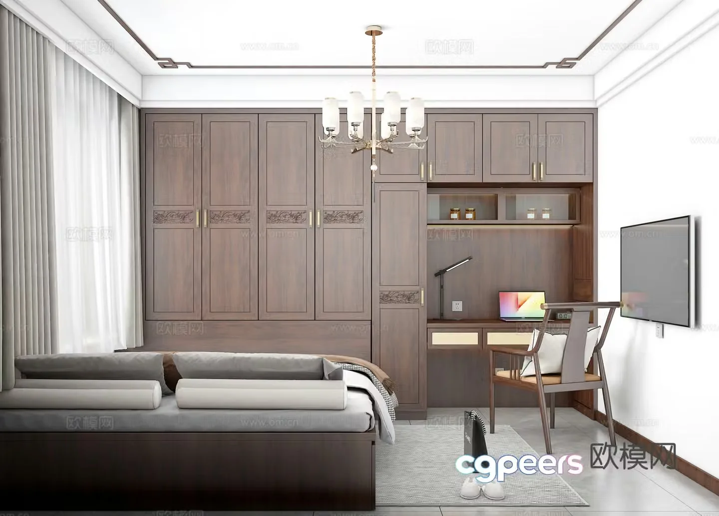 New Chinese style tatami room 3D model