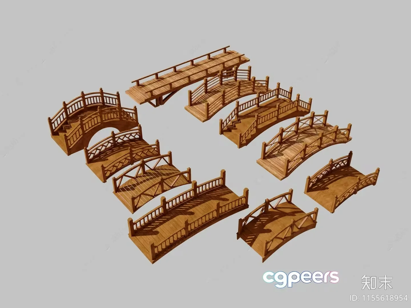 Wooden Bridge Designs 3D Model – 11197 – VRAY Render