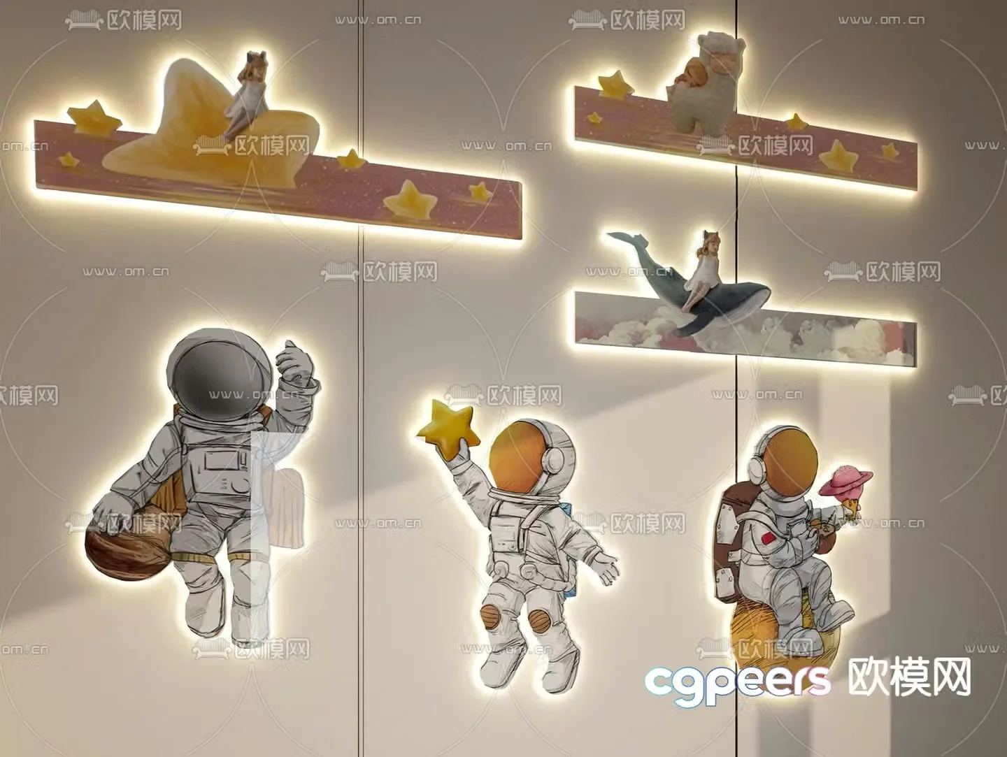 Children’s wall decoration mural lamp 3d model
