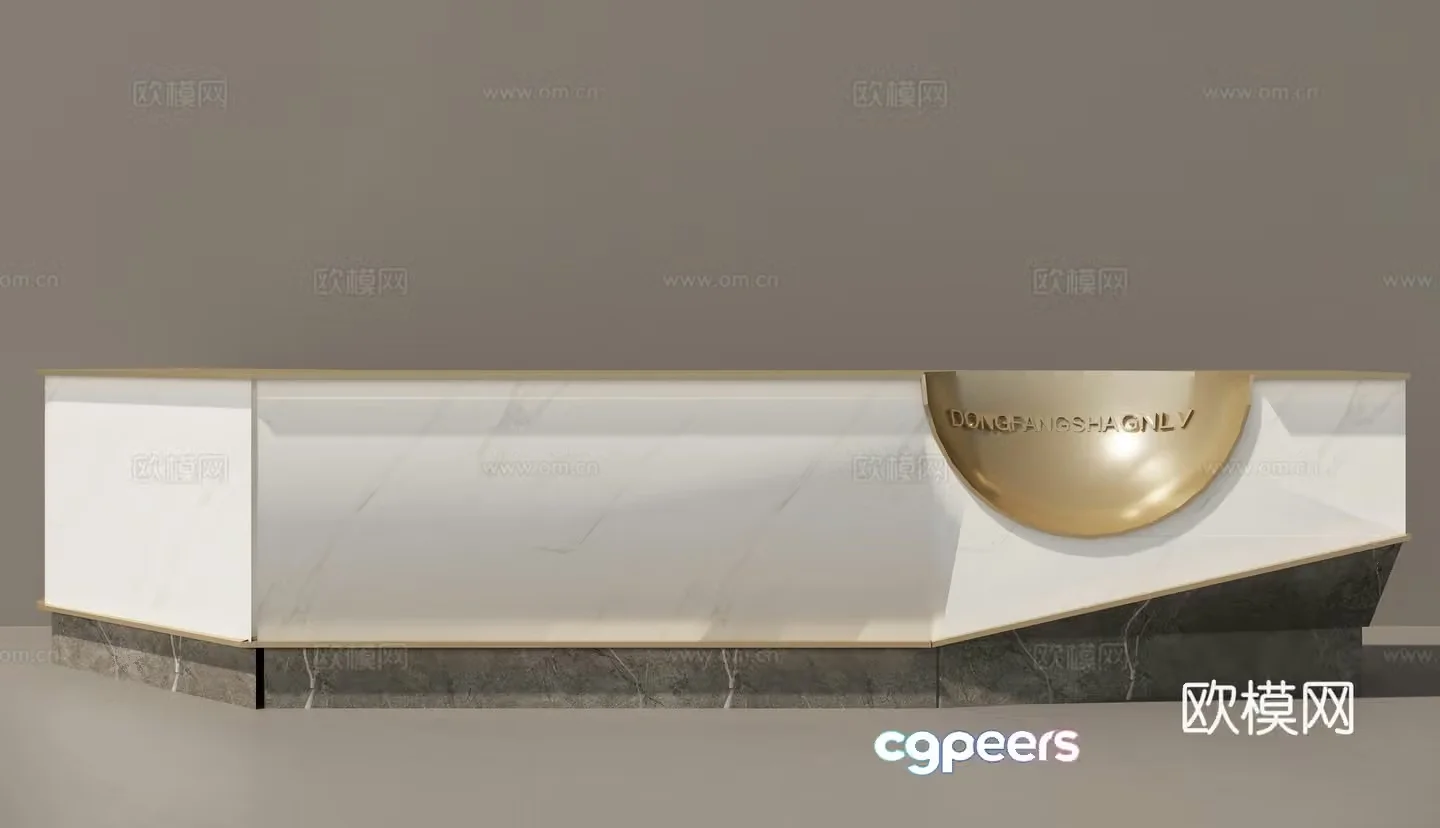 information desk front desk counter reception desk 3d model