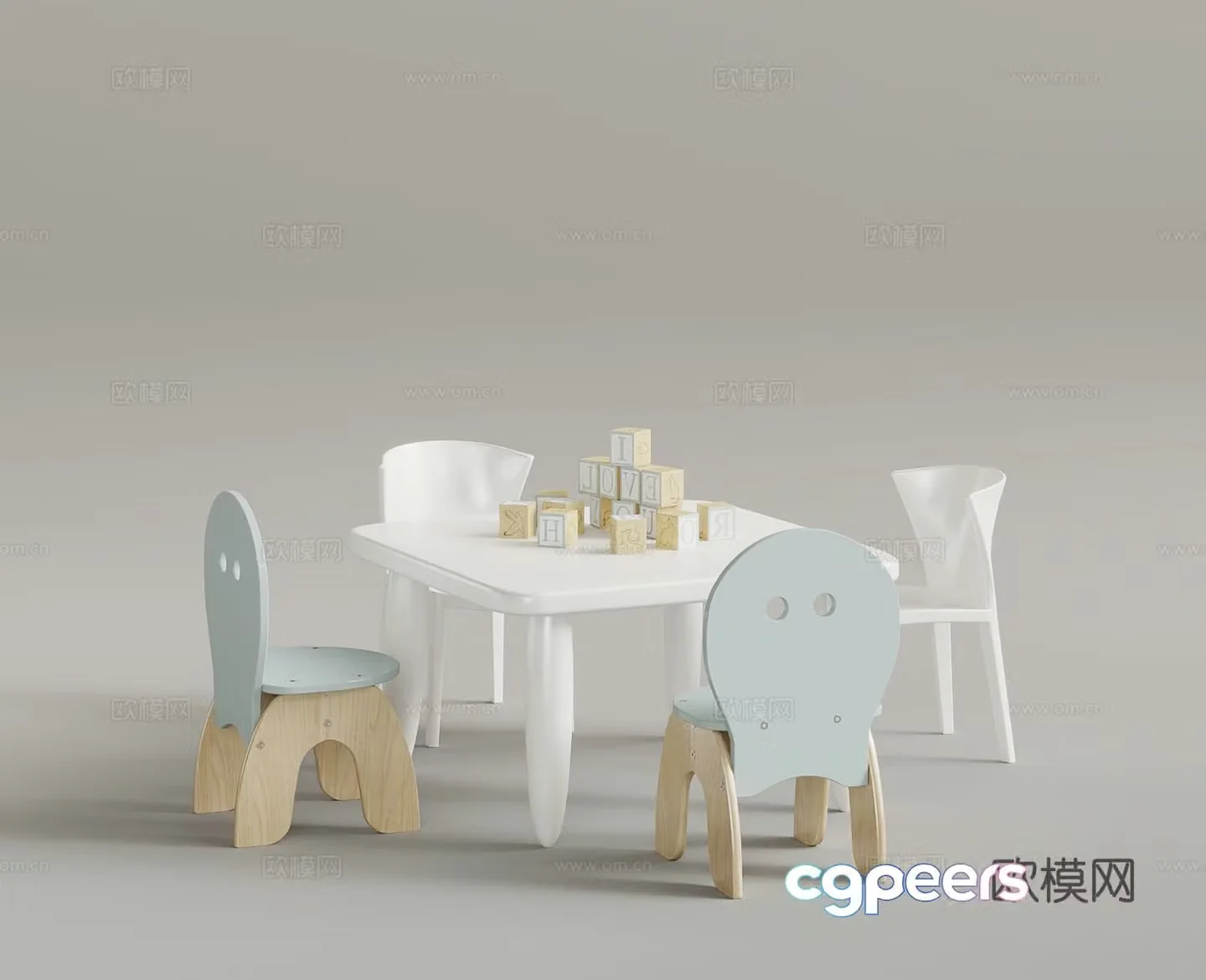 Modern children’s table 3d model
