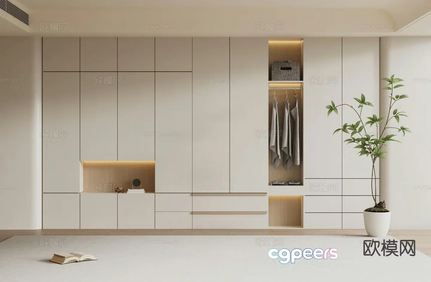 Cream style wardrobe 3d model