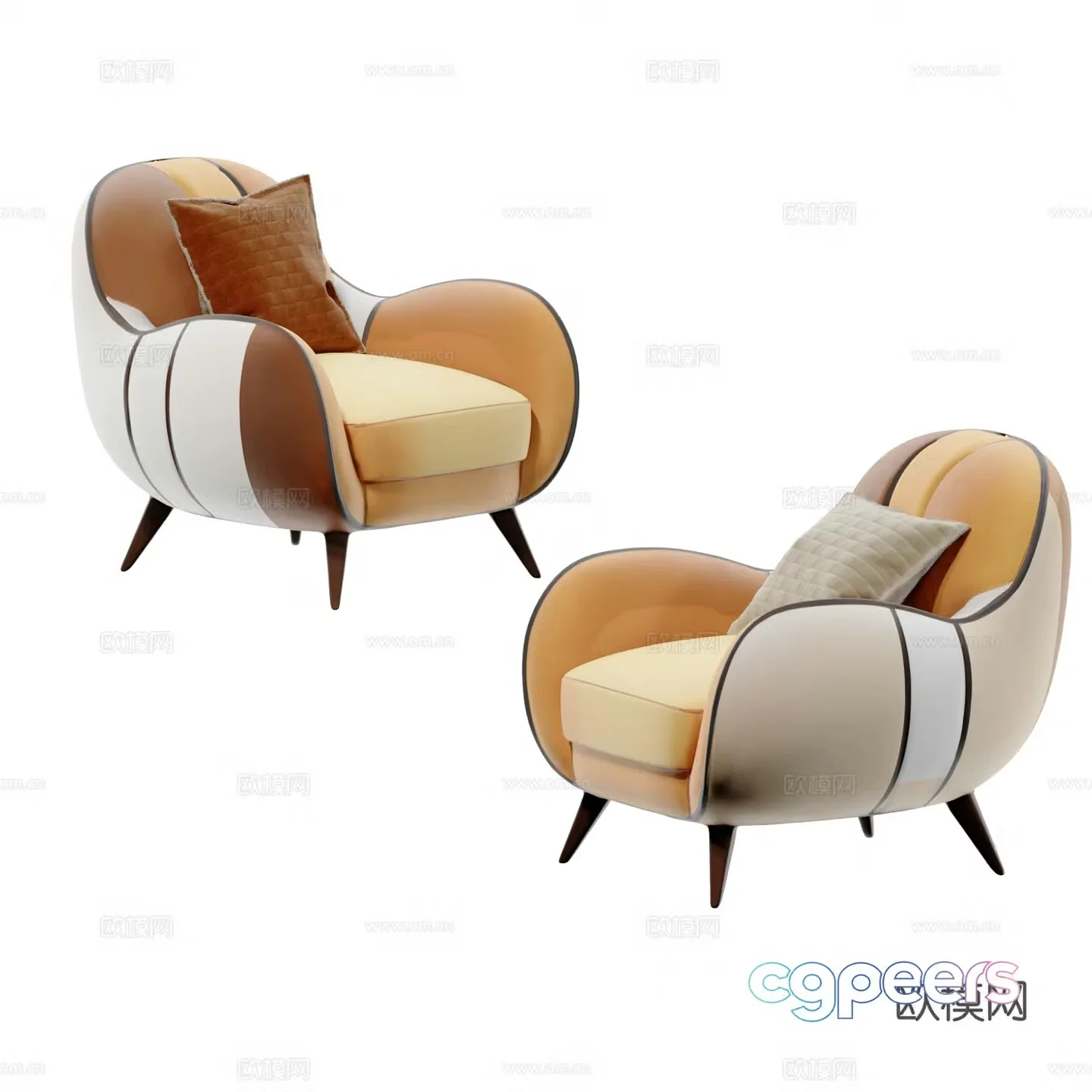 Modern casual chair casual sofa 3d model