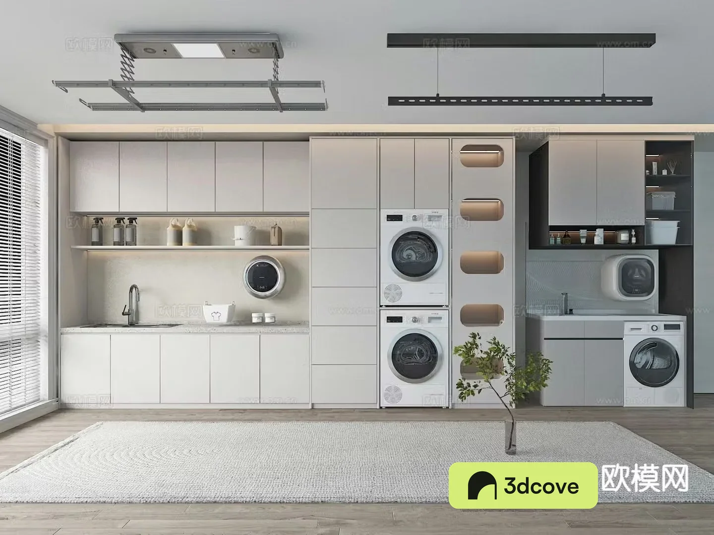 Modern balcony cabinet washing machine cabinet