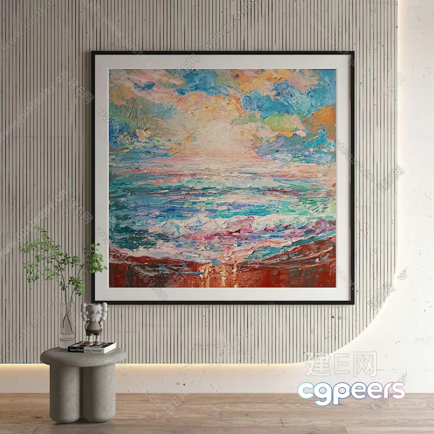 Abstract Seascape Painting 3D Model – 7264 – VRAY Render