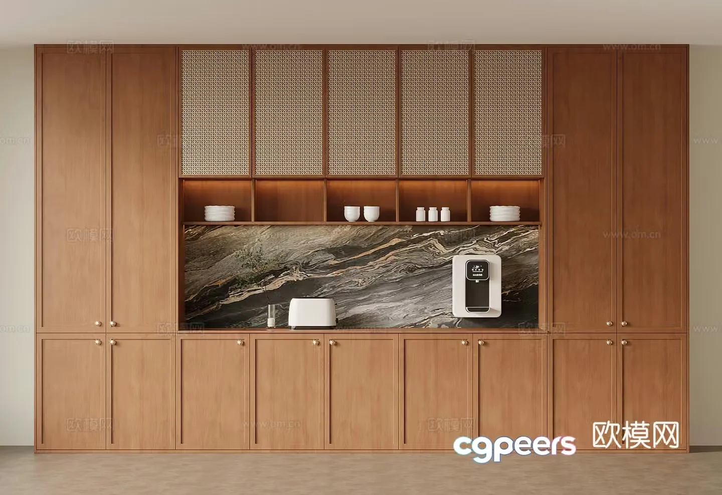 Middle-aged wine cabinet sideboard 3D model