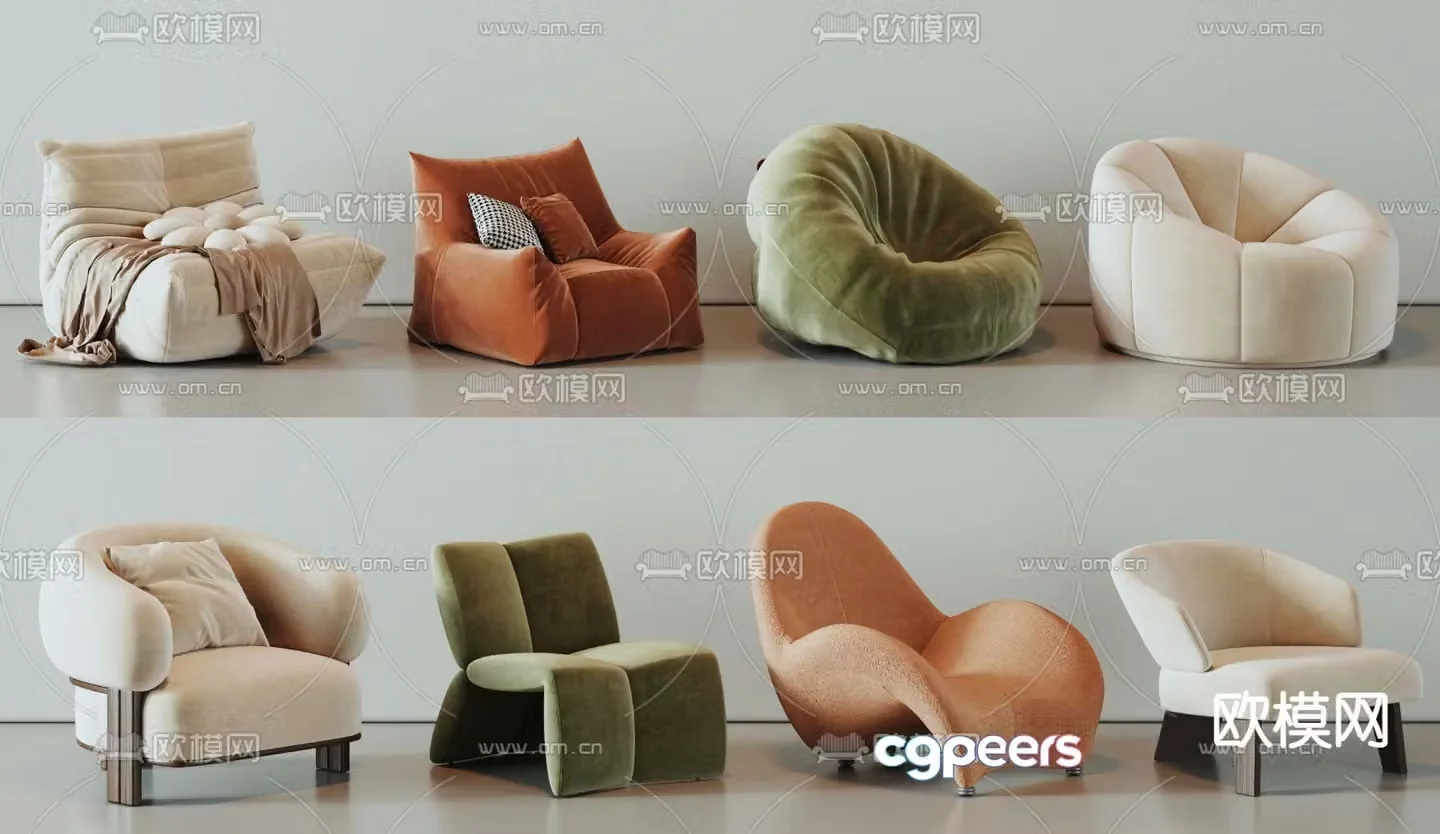 Sofa chair beanbag tongue chair 3d model