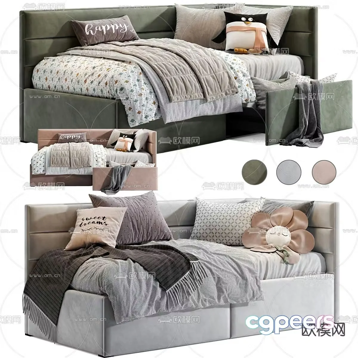 Children’s bed sofa bed 3d model