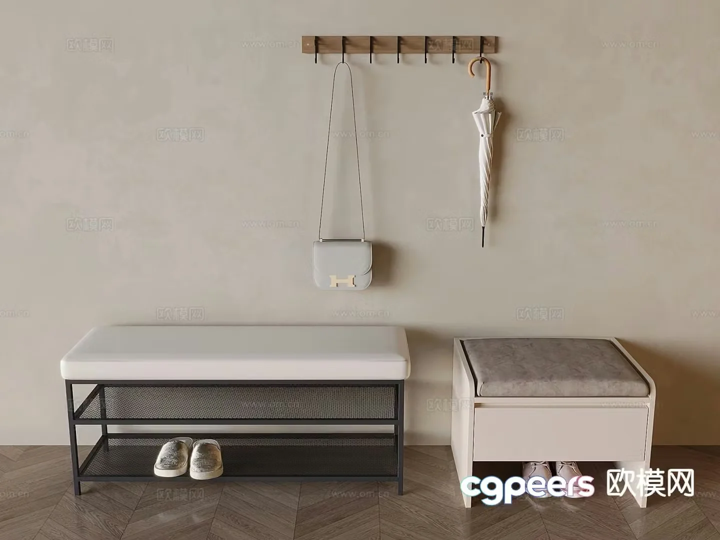 Stool shoe changing stool sofa stool 3d model