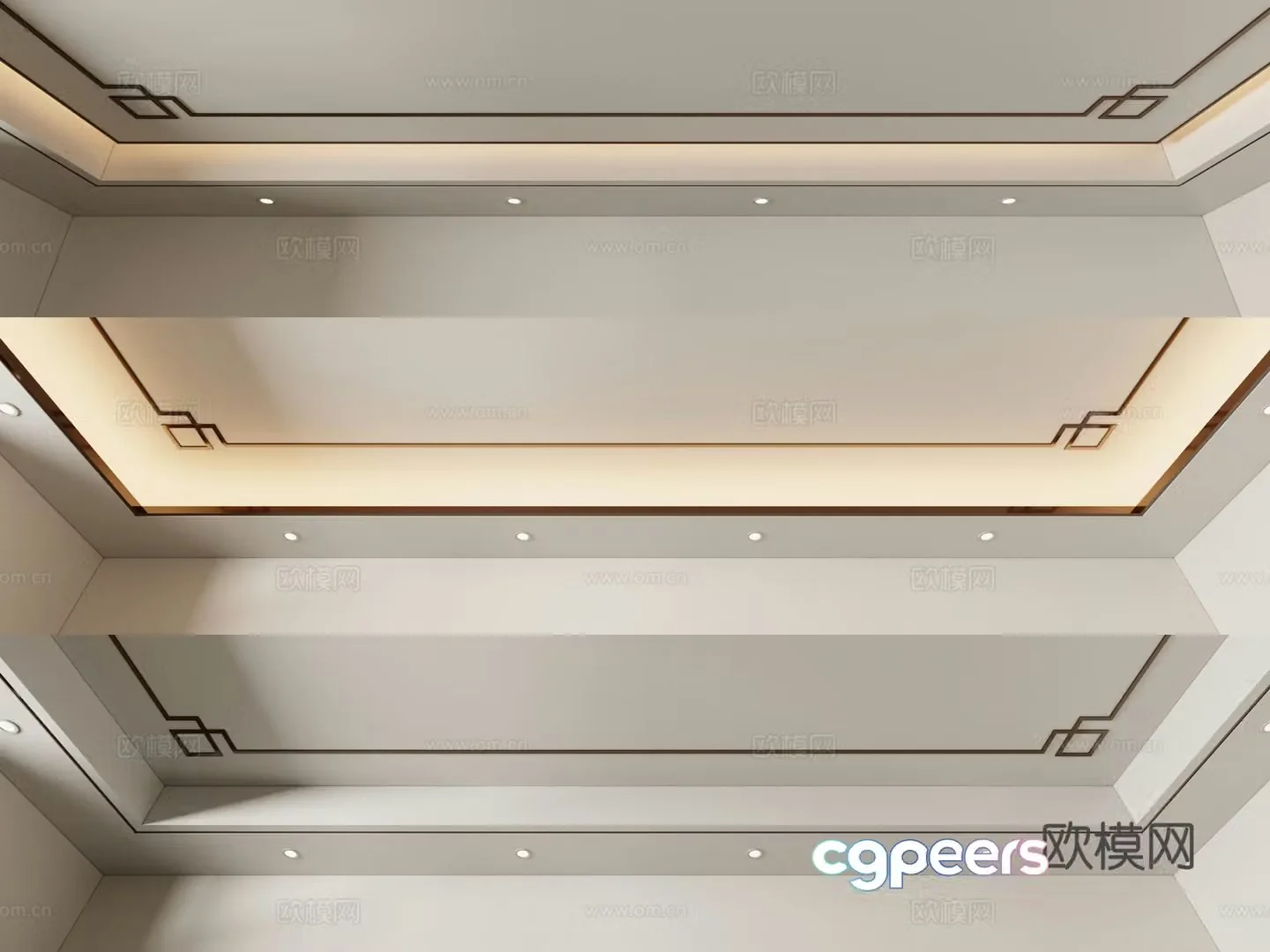 New Chinese style ceiling 3D model
